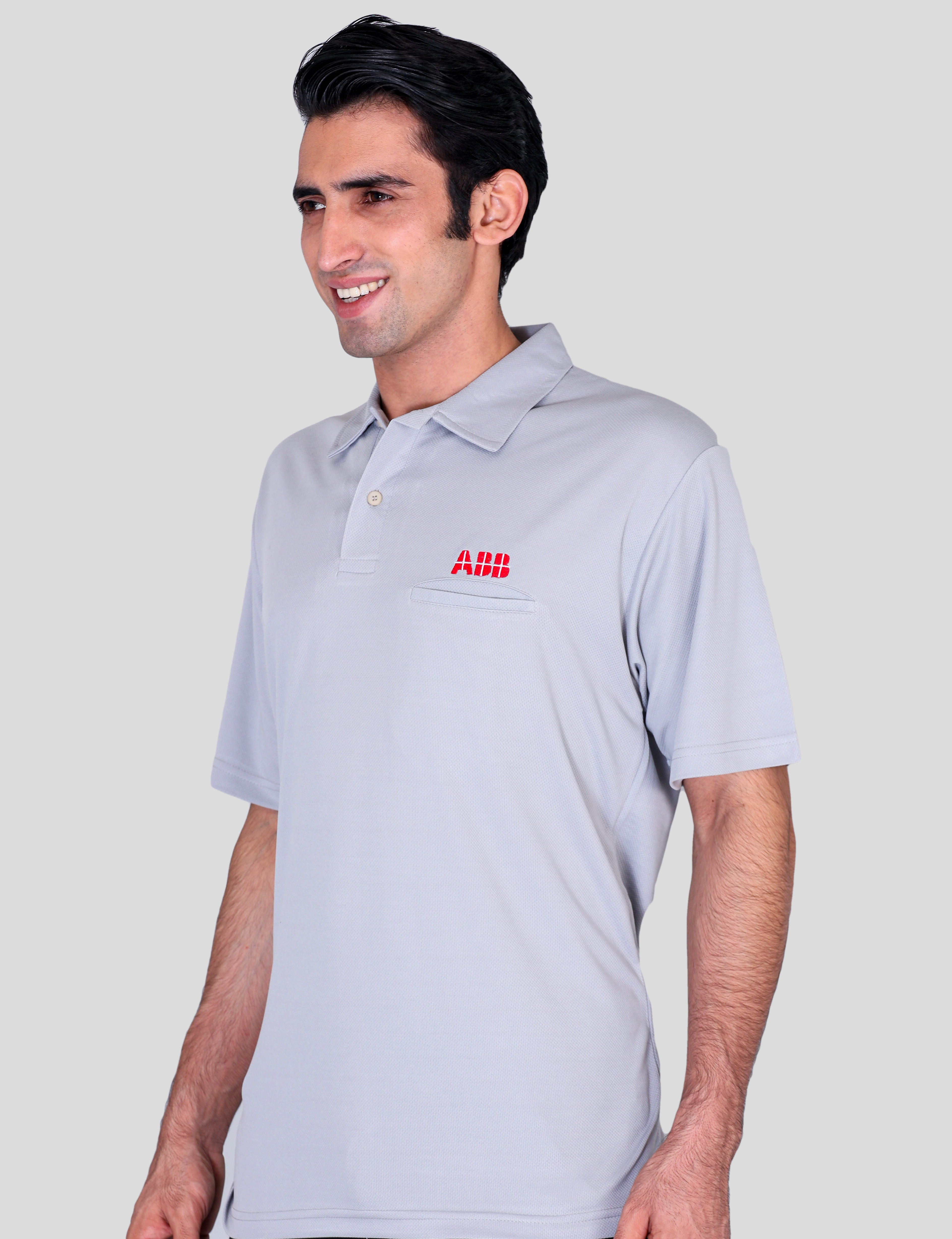 Abb steel grey dry fits t-shirts with company logo