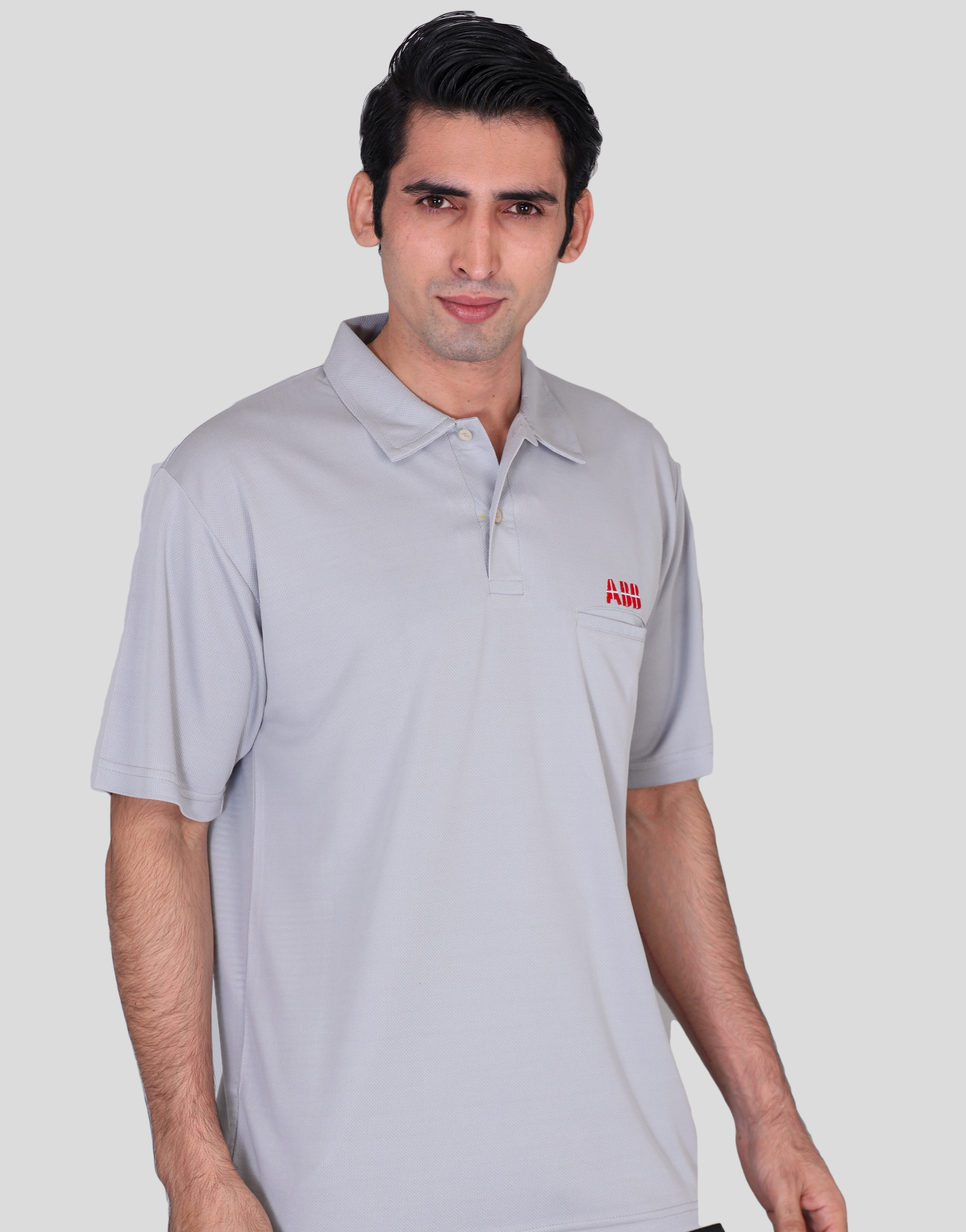 Abb steel grey customized corporate dry fits t-shirts 