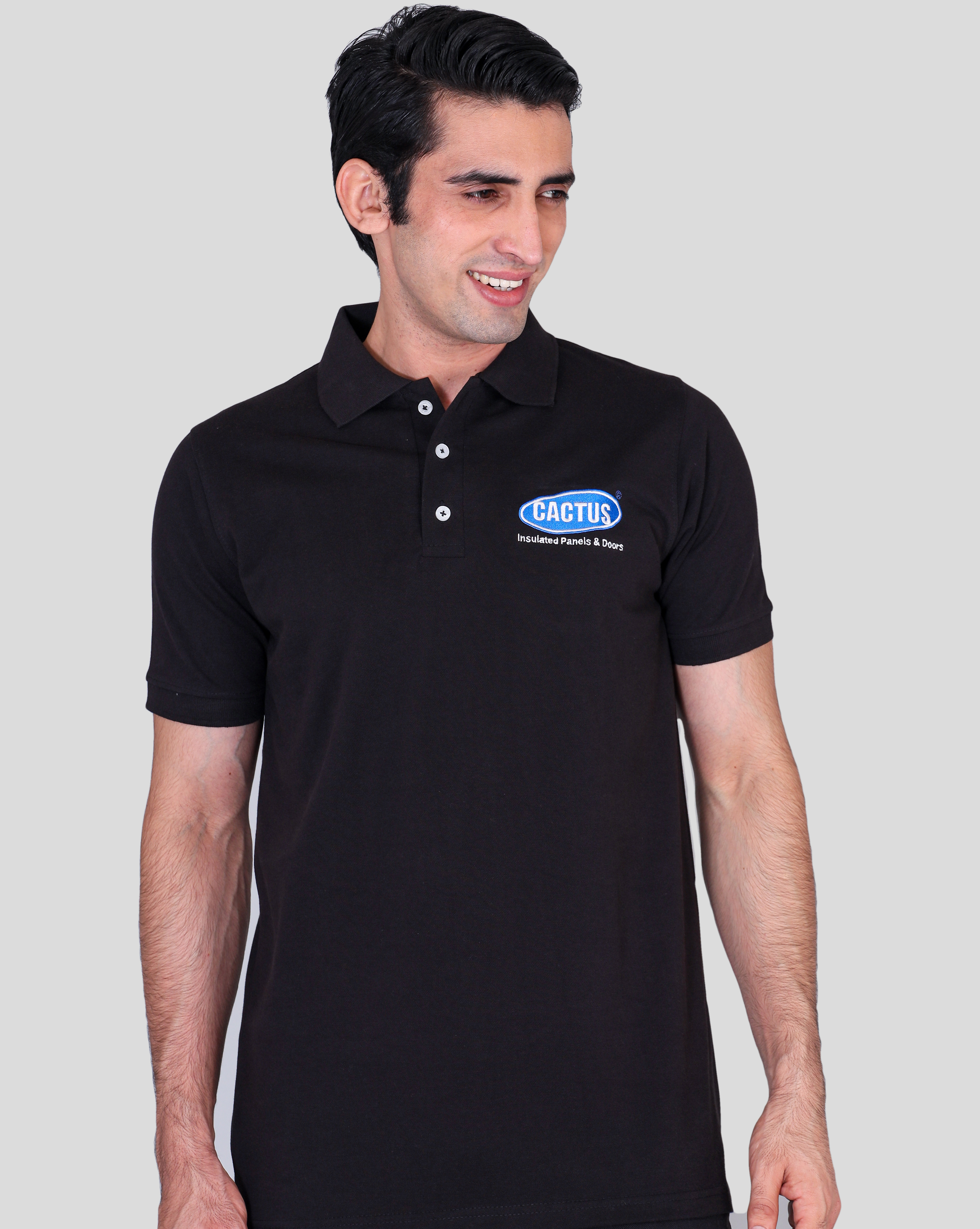 Cactus black promotional polo t-shirts supplier 