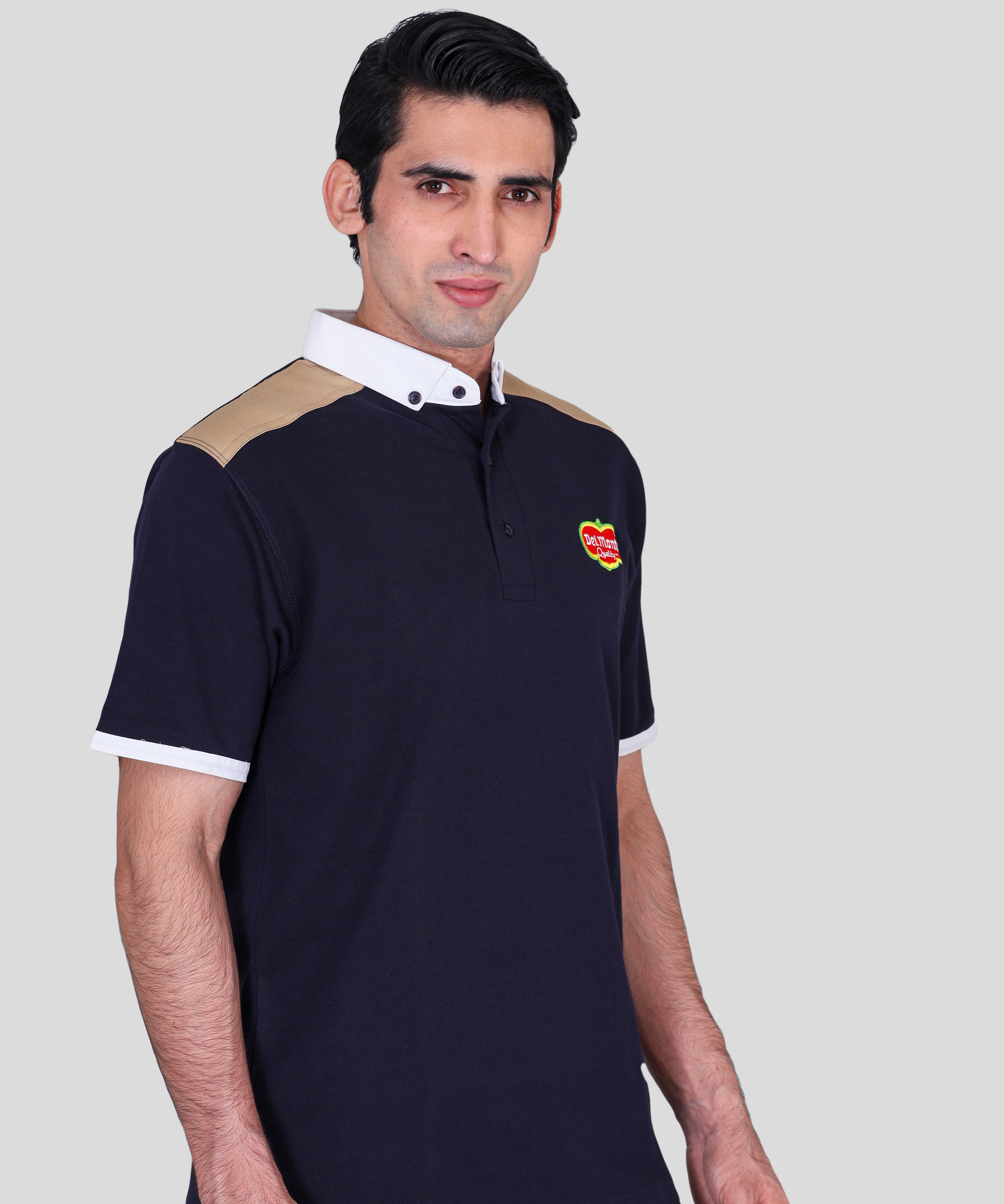 Del monte navy blue promotional polo t-shirts supplier 