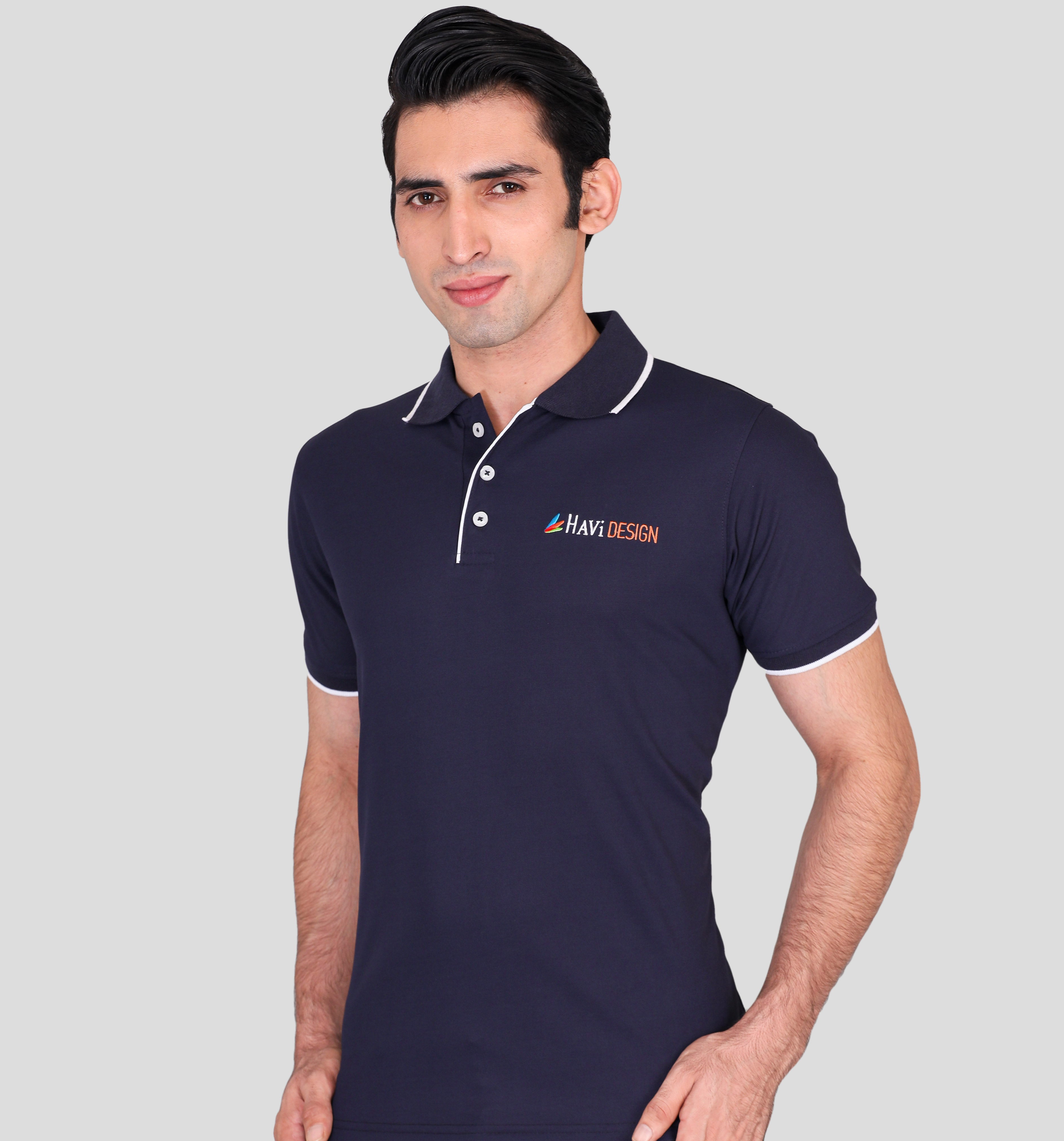 Havi design navy blue promotional polo t-shirts supplier 