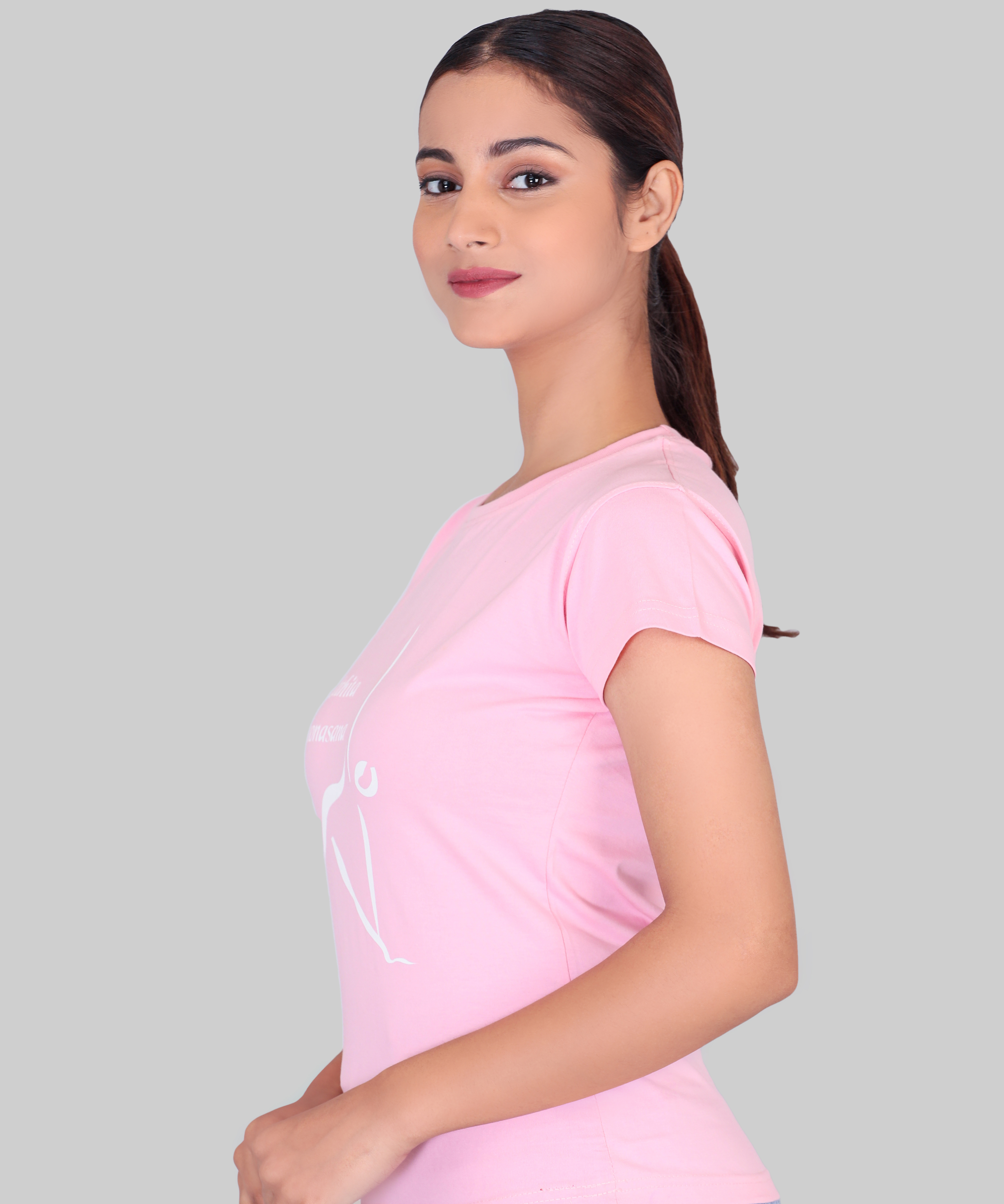 Pink single jersey promotional round neck t-shirts